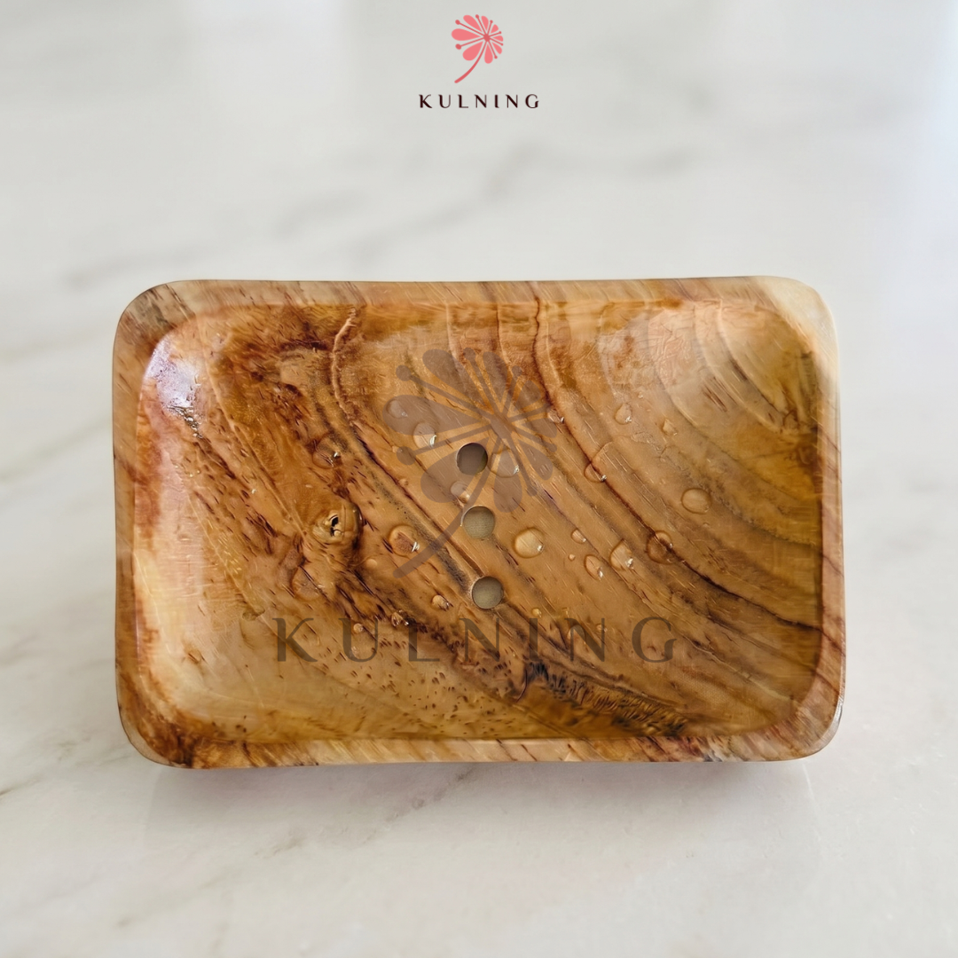 Tray Sabun Kayu Mahoni Cekung Premium - Gambar 4